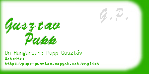 gusztav pupp business card